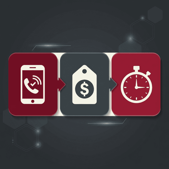 Infografía del proceso de cerrajeros en 3 pasos: Llamada, Asignación, 15 minutos