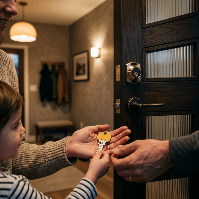 Familia segura en su hogar de Almuñécar tras instalación de cerradura de alta seguridad